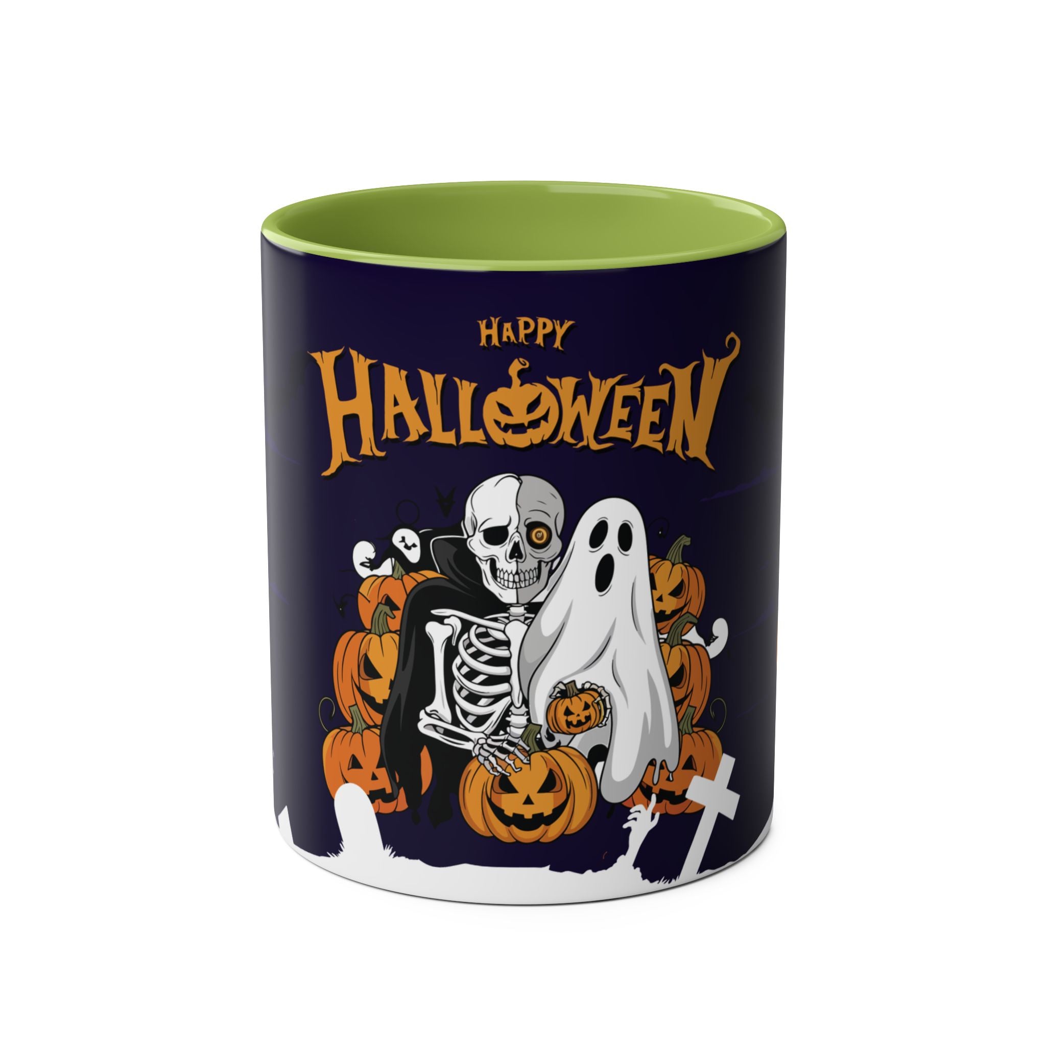 Halloween is Better with Skeleton | Two-Tone Coffee Mugs
